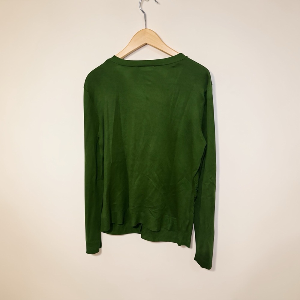 New York & Company Acrylic Cardigan Button up Sweater Women's Size L Green - Picture 3 of 12